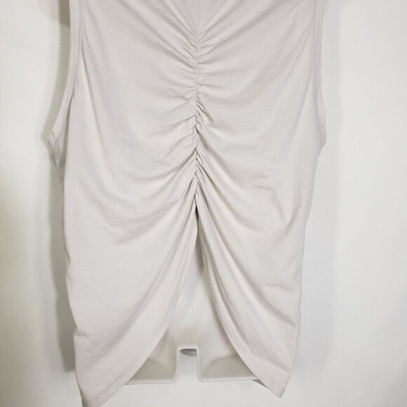 Fabletics Women's Tank Top Size XL Carine Chiffon Sleeveless Ruched Split Back - Picture 3 of 10